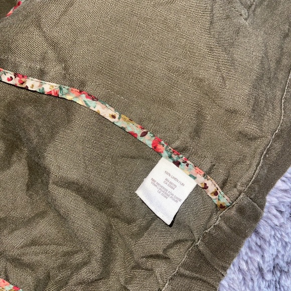 Free people lightweight olive green zip up cargo jacket size 8 - Picture 9 of 9